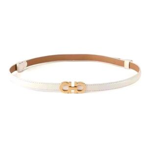 Adjustable thin faux leather belt